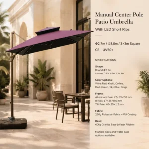 Cantilever Patio Umbrella for Restaurant Outdoor Seating