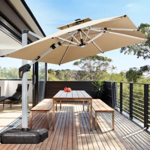 Cantilever Umbrella Base Fillable Waterproof Lightweight for Outdoor Restaurant, Pool, and Beach Use