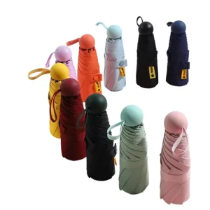 Capsule-Style Sun-Protective UV-Resistant Reinforced Extra-Large 8-Rib Compact Folding Umbrella