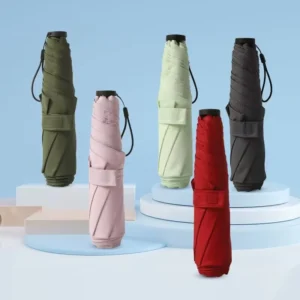 Capsule UV Mini Manual Umbrella 3 Fold Pocket Size Portable Minimalist Strong Adults with Custom Logo