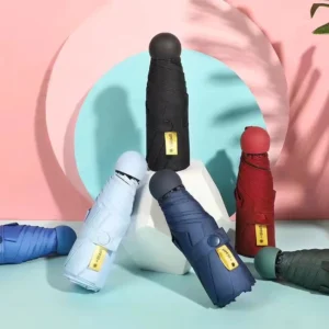 Capsule Umbrella Compact and Portable Black Coating Sunscreen Umbrella Mini Pocket Folding Umbrella