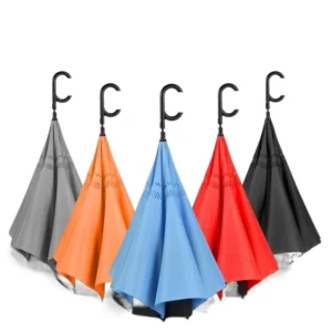 Double-Sided Hands-Free Semi-Automatic Double-Layer Reverse Golf Umbrella for Sun and Rain