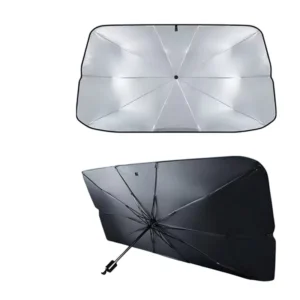 Car Windshield Sunshade Umbrella, Foldable, Titanium Silver, UV Protection, Heat Insulation, Car Interior Accessory