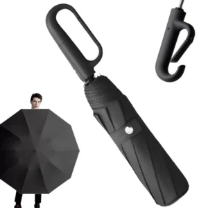 Carabiner Umbrella Windproof Automatic Folding Rain Hook Handle Travel Umbrella Manufacturer