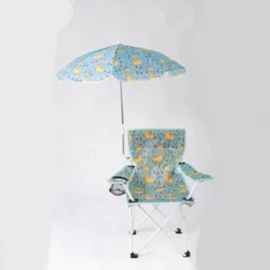Cartoon Animal Baby Beach Chair with Umbrella, Folding Portable Design