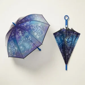 Cartoon Pattern Transparent Print 8-Rib Straight Umbrella
