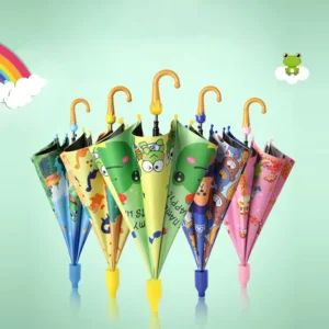 Cartoon Print Rainproof Custom Children’s Umbrella Semi-Automatic