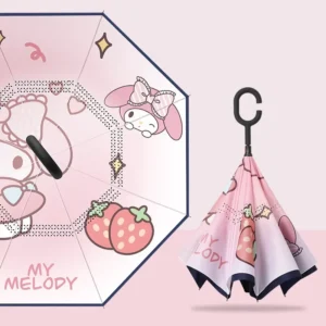 Cartoon Reverse Long-Handle Manual Umbrella Safety Anti-Return Children’s Dual-Use Double-Layer Sun and Rain Umbrella