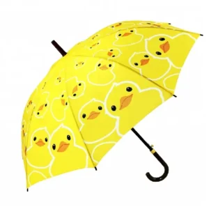Cartoon Transparent Fiberglass Frame Auto Open Children Umbrella