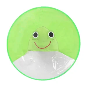 Cartoon UFO Kids Rain Hat Poncho Hands Free Portable Waterproof Children Raincoat With Transparent Face Visor For Outdoor