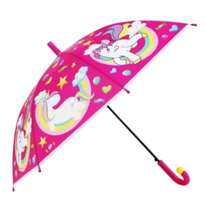 Cartoon Unicorn Printed Colorful Small Automatic Children’s Umbrella