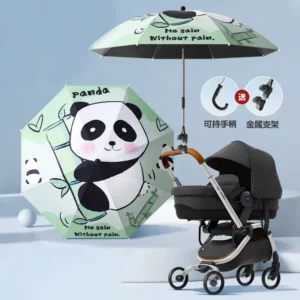 Cartoon Universal Baby Stroller Sunshade Umbrella with 8K Ribs and Manual Control
