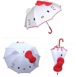 Cat Kids Children Umbrella Design Custom Cartoon Straight Umbrella With Logo Kids Rain Umbrella Hook Handle