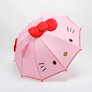 Cat-Shaped Children’s Umbrella with Ears and Bowknot