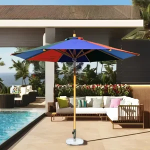 Center Pole Courtyard Beach Sun Umbrella Long-Handled Design Middle Rod Outdoor Parasol