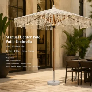 Center Pole Patio Umbrella for Hospitality Procurement Teams Serving Villa Garden Tables and Outdoor Venues