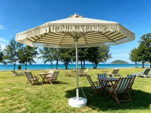 Center Pole Sun Umbrella Parasol for Outdoor Garden, Patio, Pool, and Beach