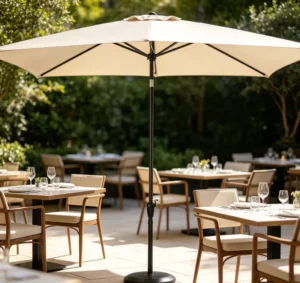 Center Pole Tilt Patio Parasol for Outdoor and Garden Furniture