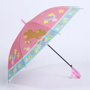 Children Cartoon Full Printed EVA Waterproof Lightweight Auto Open Straight Umbrella for Outdoor Use