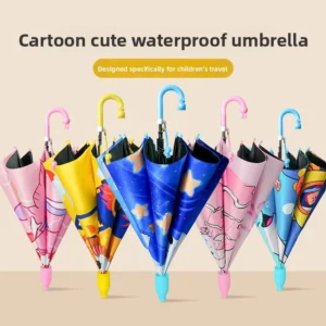 Children Umbrella Kindergarten Primary School-specific Waterproof Cover Safe Automatic Opening Boys Girls Princess-style
