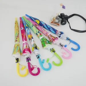 Children’s Cartoon Frosted Automatic Long-Handle Straight Umbrella