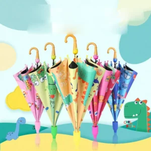 Children’s Cartoon Long-Handle School Umbrella Ages 3-12