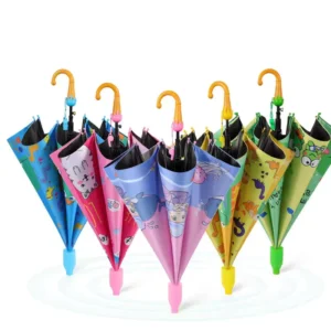 Children’s Cartoon Waterproof Portable Ultralight Animal Print Small Long-Handled Umbrella