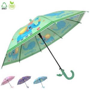 Children’s Colorful Straight Plastic Umbrella, Safe, Chinese Factory