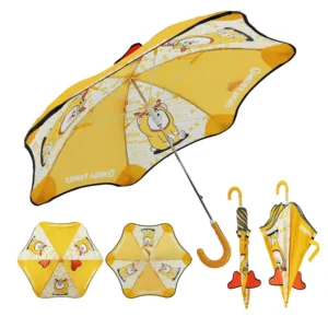 Children’s Cute Ears Manual Windproof Compact Umbrella, Hanging, 8K, Fully Printed Pongee Fabric, Full Wrap Tips, Custom Logo