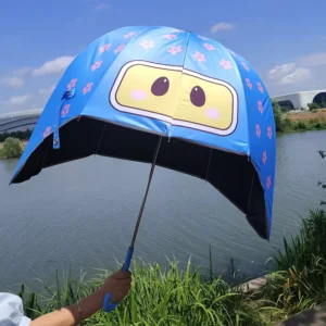 Children’s Lovely Straight Clear Plastic Dome Bubble Umbrella Custom Cartoon Printed Pongee Material Manual Direct Factory