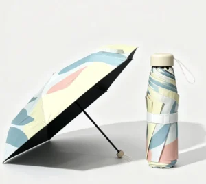 Children’s Manual 3-Folding Windproof Portable Rain and Sun Umbrella for Travel