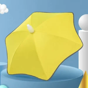 Children’s Mini Long-Handle Umbrella Solid Color Rounded Edge Reflective Strip