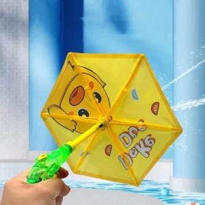 Children’s Outdoor Summer Water Gun Cartoon Umbrella EVA Handle Manual for Beach Water Fights