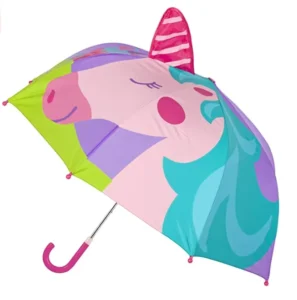 Children’s Transparent New Solid Color Automatic Straight Umbrella for Kids Customized Indoor and Outdoor Plastic Support