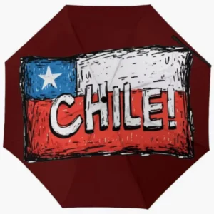 Chile National Flag Themed Fully Automatic Folding Umbrella