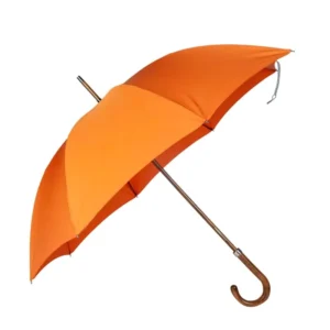 China 23 Inch Semi-Automatic Opening Classic Nylon Wood Shaft Handle Straight Umbrella for Hotels