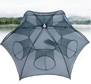 China Automatic Trap Nylon Mesh Folded 4 6 8 10 16 20 Holes Umbrella Fish Net Trap for Catching Fish Shrimp Crab
