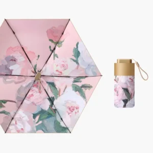 China Factory 5 Fold UV Waterproof Manual Control Thickened Capsule Umbrella with Full Printing