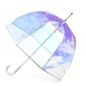 China Factory Custom Windproof Logo Clear Bubble Transparent Korean Women’s Large Clear Rain Umbrella