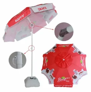 China Factory Foldable Waterproof Sun Umbrella for Outdoor Beach and Gym Use with UV Protection