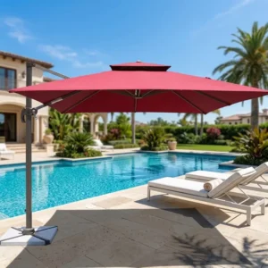 China Manufacturer Hanging Banana Cantilever Offset Pool Umbrellas Patio Parasol Outdoor