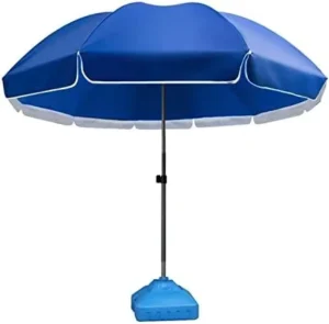 China Modern Waterproof Blue Beach Parasol Patio Umbrella, Outdoor Park, Foldable