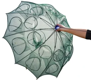 China Portable Folding Fishing Net 4-22 Holes Umbrella Trap Lobster Mesh Trap Nylon for Casting Crayfish Catching Shrimp Crab