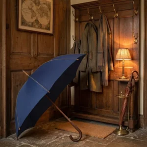 China Supplier 23″ Pongee Wooden Straight Umbrella, Semi-Automatic, Wooden Handle