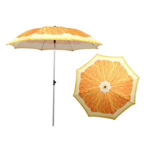 China Supplier Beach Umbrella with Orange Pattern