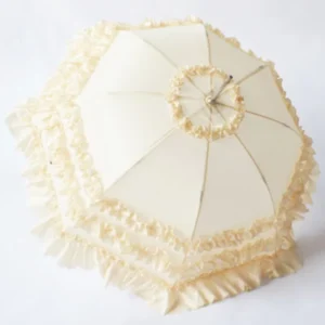 China Supplier While Lace Edge Wedding Umbrella