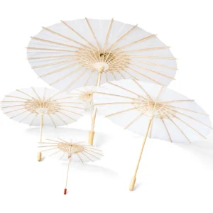 Chinese Adult White Wedding Paper Parasol, Manual Oilpaper Umbrella with Custom Logo