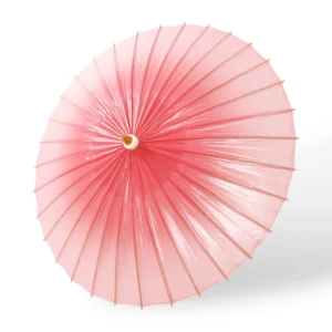 Chinese Classical Decorative Flower Oil Paper Umbrella with Bamboo Frame and Silk Cloth, Folding Straight Design