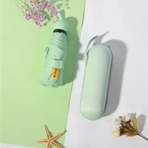 Chinese Factory Oem&Odm Travel Portable Water Proof Sun Protection 19 Inches 6K Mini Umbrella in Capsule