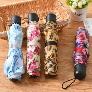 Chinese Manufacturer 3-Fold Customized Rain Umbrella with Logo Prints